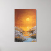 Gouden Zonsondergang Reflecties Landschap Abstract Canvas Afdruk (Voorkant)