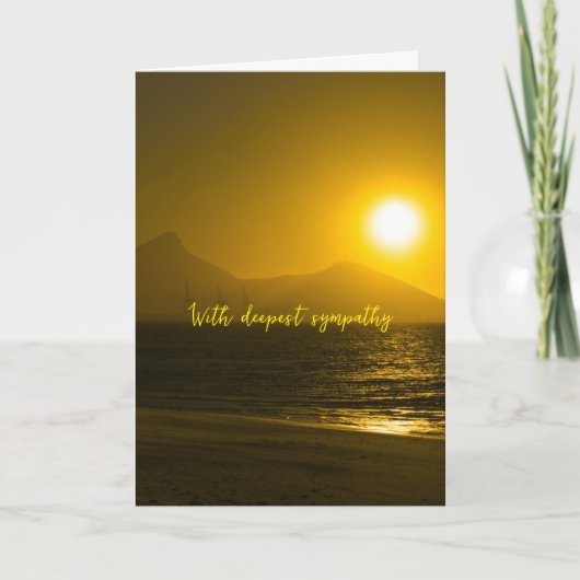 Gouden Zonsondergang Strand Oceaan Zee Kaart (Voorkant)
