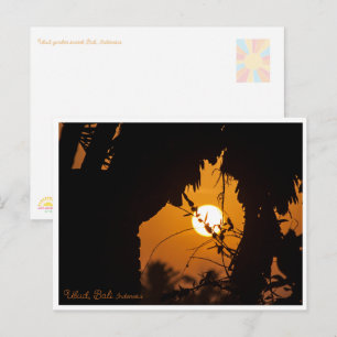 Gouden Zonsondergang Tuin Ubud – Kunstansichtkaart Briefkaart