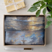 Gouden Zonsondergang Zeilschip Decoupage Tissuepapier (Geschenk)