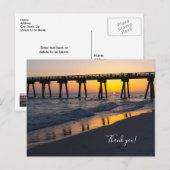 Gouden zonsondergangreflectie in Panama City Beach Briefkaart (Voorkant / Achterkant)