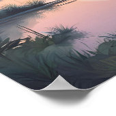 Gouden zonsopgang boven de Misty Mountains Poster (Hoek)