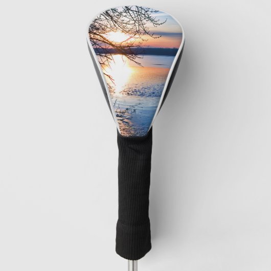 Gouden zonsopgang boven het meer landschapsfotogra golfheadcover (Voorkant)