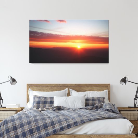 Gouden zonsopgang canvas afdruk (Insitu (Slaapkamer))