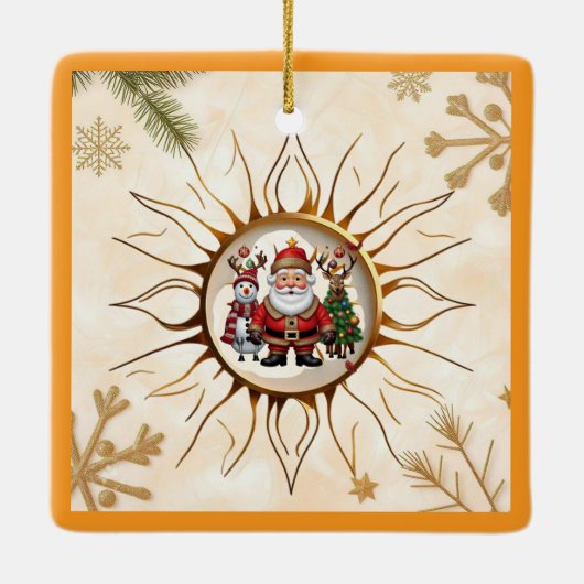 "Gouden zonsopgang" Keramisch Ornament (Achterkant)