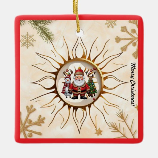 "Gouden zonsopgang" Keramisch Ornament (Voorkant)