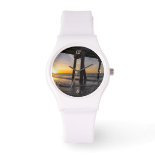 Gouden zonsopgang onder Pensacola Pier Watch Horloge