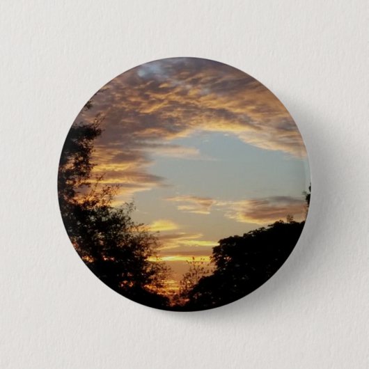 gouden zonsopgang ronde button 5,7 cm (Voorkant)
