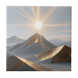 Gouden Zonsopgang Woestijnpieken Tegeltje
