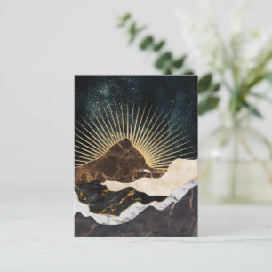Gouden zonsopkomst boven Marble Mountains en sterr Briefkaart