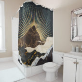 Gouden zonsopkomst boven Marble Mountains en sterr Douchegordijn (In situ)