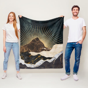 Gouden zonsopkomst boven Marble Mountains en sterr Fleece Deken