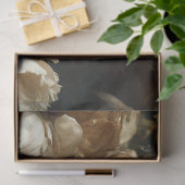 Gouden Zwaan met Kroon en Crème Bloemen Decoupage Tissuepapier (Geschenk)