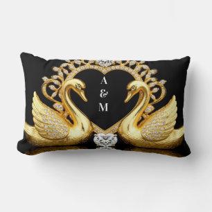 Gouden Zwanenpaar Symbool van Liefde en Huwelijk Kussen