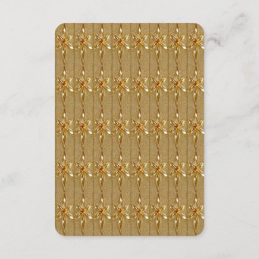 Gouden Zwart Bloemdetail Kaart (Achterkant)