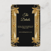 Gouden Zwart Bloemdetail Kaart (Voorkant)