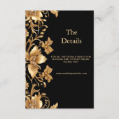 Gouden Zwart  Bloemdetail Kaart (Voorkant)