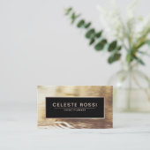 Gouden zwart en elegante folie effect professional visitekaartje (Staand voorkant)