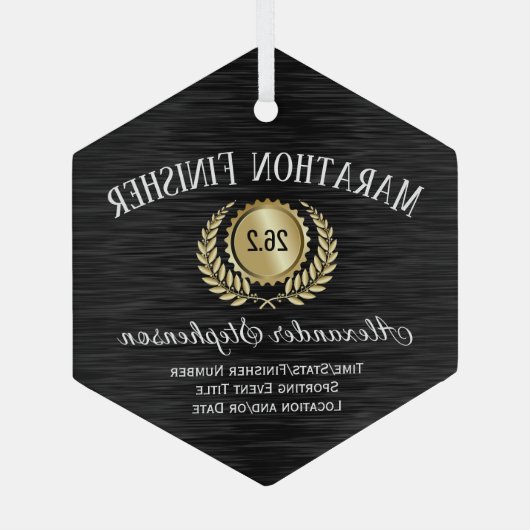 Gouden Zwart  Erkenningsprijs Glas Ornament (Achterkant)