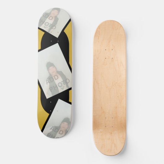 Gouden Zwart Foto Skateboard (Voorkant)