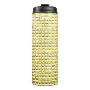 Gouden zwart glas: luxueus oppervlak. thermosbeker