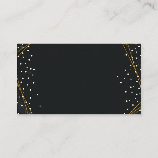 Gouden Zwart Marmer Bruiloft Website Informatiekaartje (Achterkant)