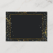 Gouden Zwart Marmer Wishing Well Bruiloft Informatiekaartje (Achterkant)