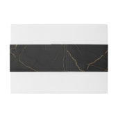 Gouden Zwart Marmeren Bruiloft Uitnodigingen Wikkel (Achterkant Voorbeeld)