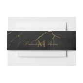 Gouden Zwart Marmeren Bruiloft Uitnodigingen Wikkel (Voorkant Voorbeeld)