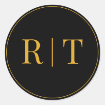 Gouden Zwart Monogram Bruiloft