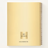 Gouden zwart monogram initialen bedrijf notitieboek (Achterkant)