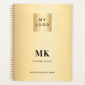 Gouden zwart monogram initialen Business 2026 Planner (Voorkant)