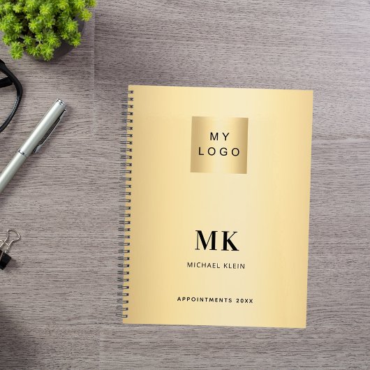 Gouden zwart monogram initialen Business 2026 Planner