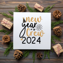 Gouden & Zwart Nieuwjaar Crew gepersonaliseerde ka