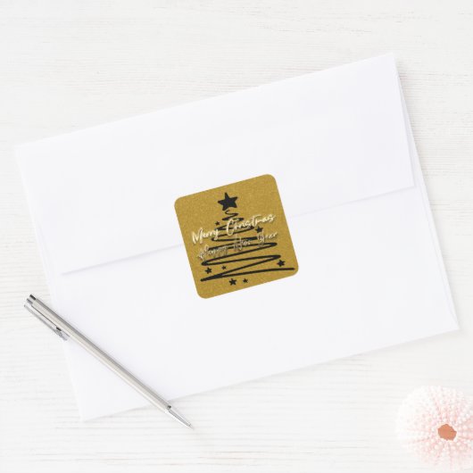 Gouden Zwart Sticker (Envelop)