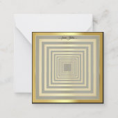 Gouden zwart vierkant elegant 3d-effect notitiekaartje (Achterkant)