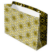 Gouden zwart-wit arabesk tas groot cadeauzakje (Achterkant Gekanteld)