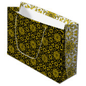 Gouden zwart-wit arabesk tas groot cadeauzakje (Voorkant Gekanteld)