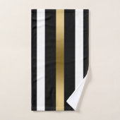 Gouden zwart-witte strepen bad handdoek (Handdoek)
