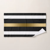 Gouden zwart-witte strepen bad handdoek (Handdoek)