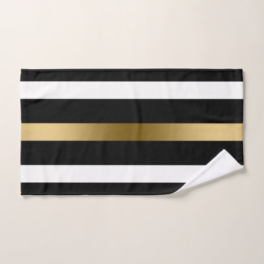 Gouden zwart-witte strepen bad handdoek (Handdoek)