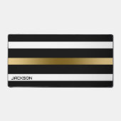 Gouden zwart-witte strepen bureaumat (Voorkant)