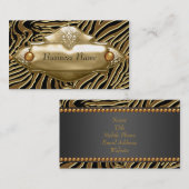 Gouden Zwart Zebra Visitekaartje (Voorkant / Achterkant)