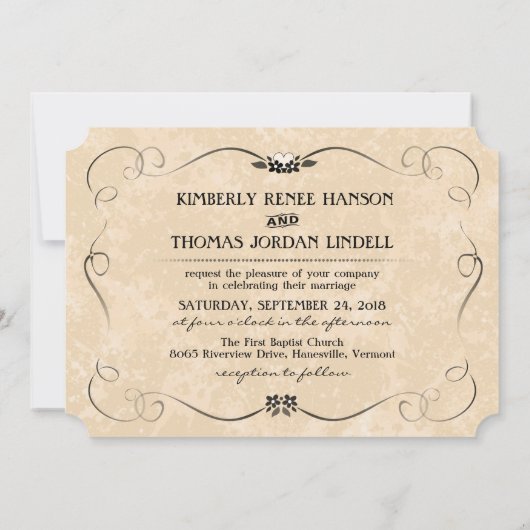 Gouden & Zwarte Aangepaste Foto Hart Trouwkaart Ui Kaart (Achterkant)