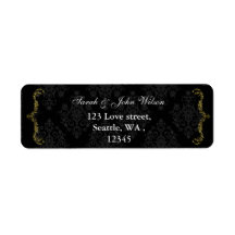 gouden zwarte-adreslabel