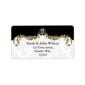 gouden zwarte-adreslabel etiket (Voorkant)