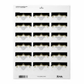 gouden zwarte-adreslabel etiket (Full Sheet)