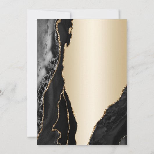 Gouden Zwarte Agaat Verrassing 60e Verjaardag Kaart (Achterkant)