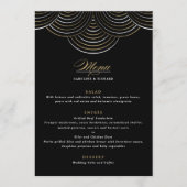 Gouden Zwarte Art Deco Slingerlampjes Plat Menu (Voorkant)