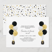 Gouden & Zwarte Ballonnen 50ste Huwelijksverjaarda Kaart (Voorkant / Achterkant)